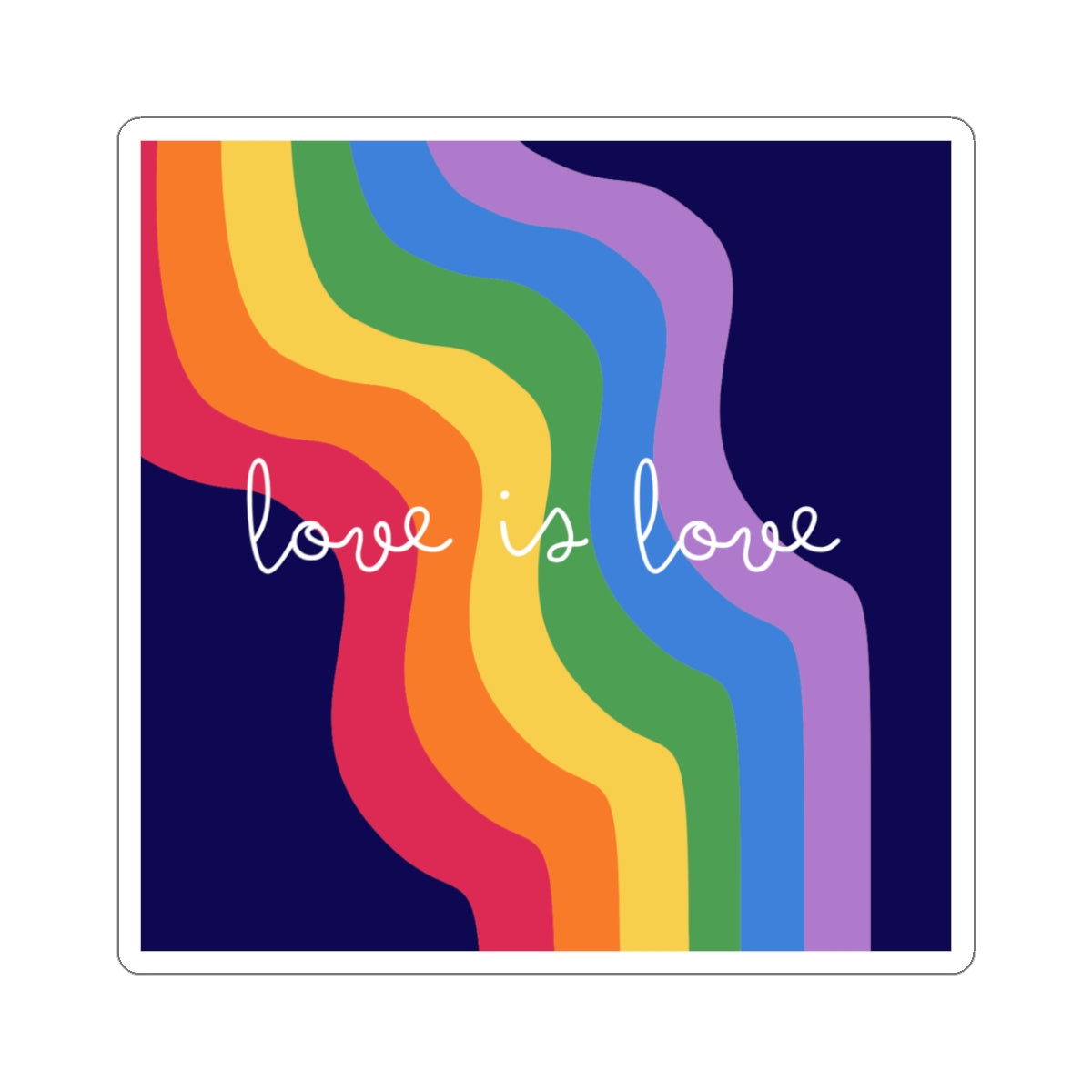 Rainbow Love is Love Kiss-Cut Sticker