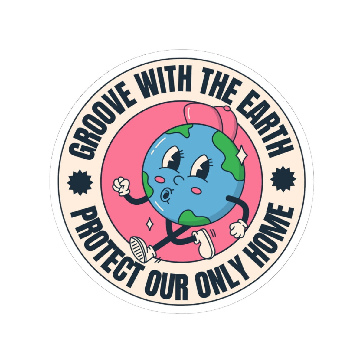 Eco-Friendly Groove with the Earth Stickers, Cute Planet Stickers, Laptop Stickers, Environmental Gift, Earth Day Decor
