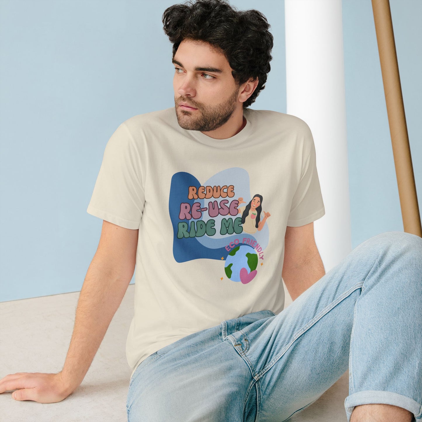 Eco-Friendly T-Shirt | Reduce, Reuse, Ride Me- 100% Organic Cotton Tee