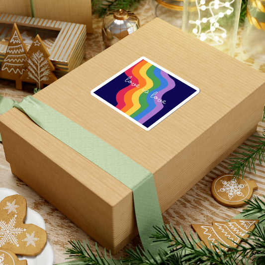 Rainbow Love is Love Kiss-Cut Sticker