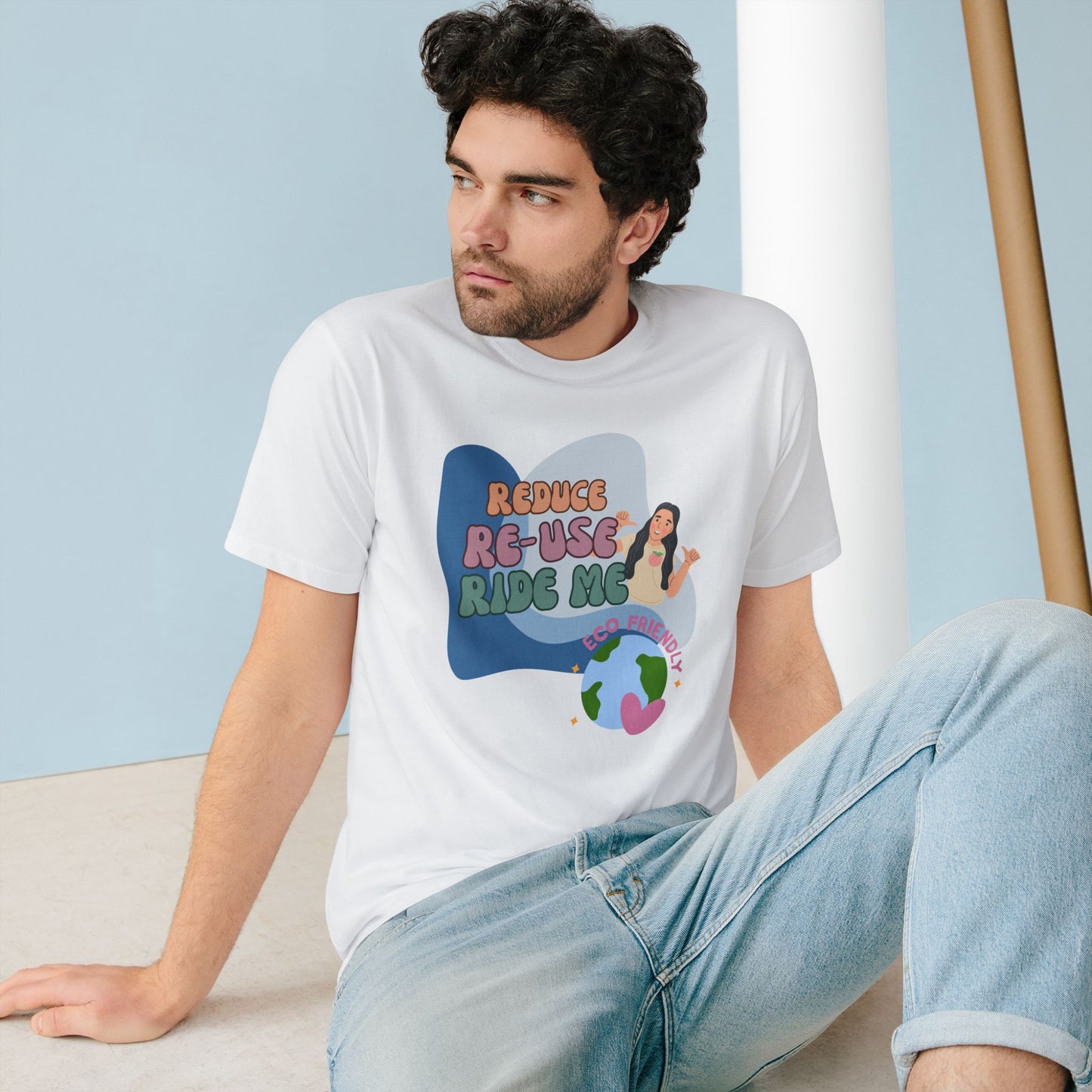 Eco-Friendly T-Shirt | Reduce, Reuse, Ride Me- 100% Organic Cotton Tee