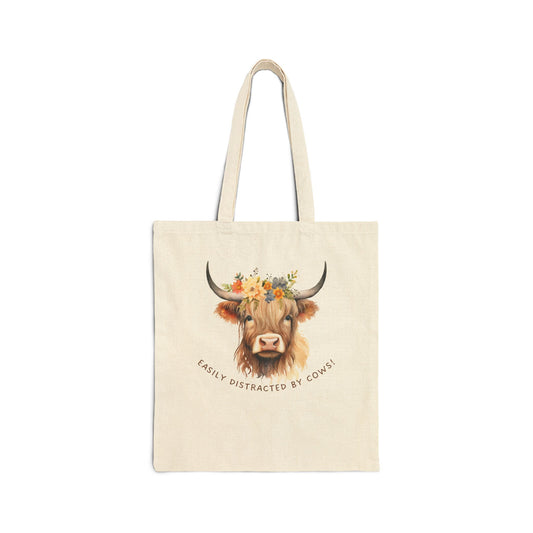Easily Distracted by Cows Tote Bag, Eco-Friendly Shopping Bag
