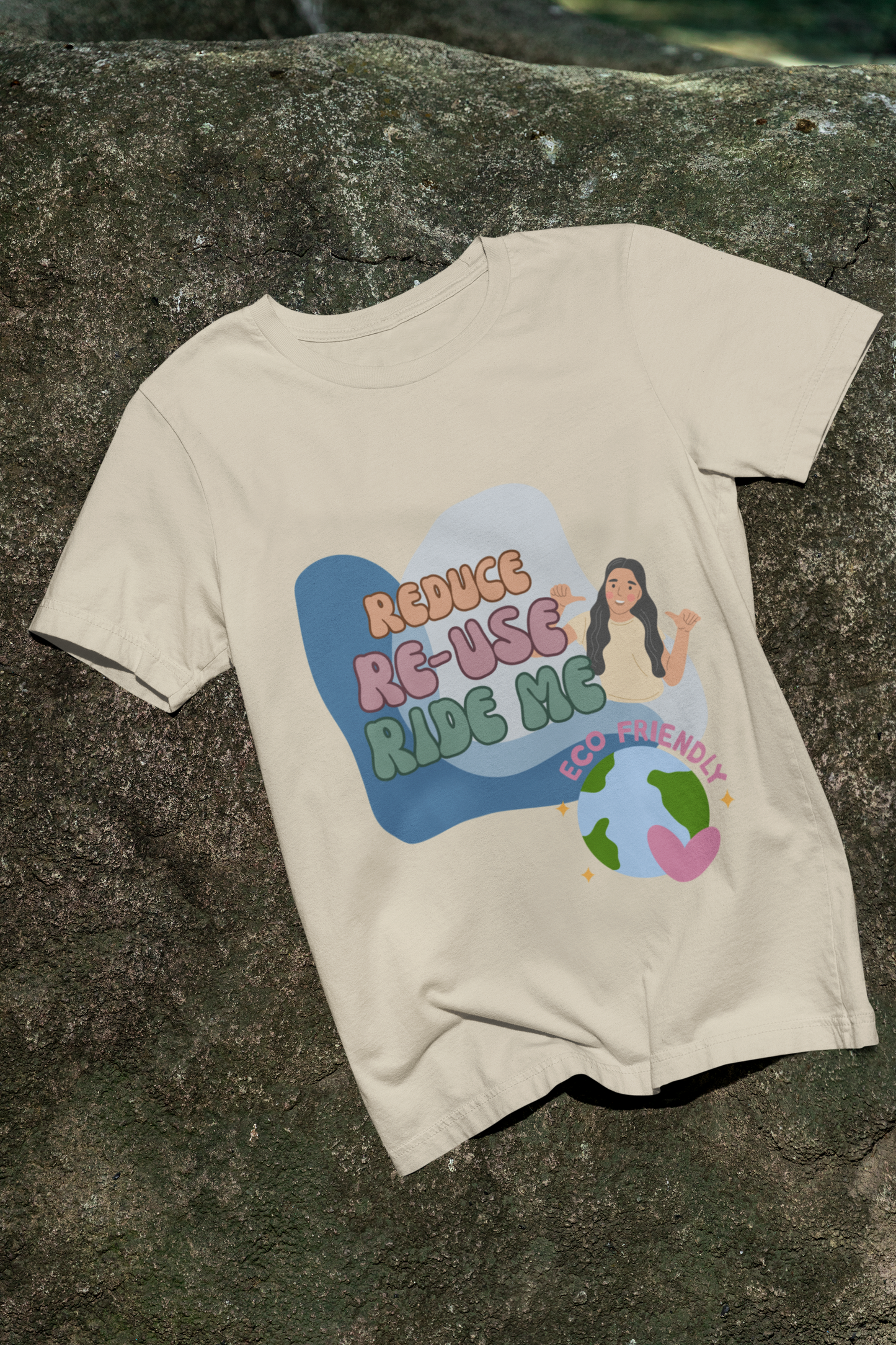 Eco-Friendly T-Shirt | Reduce, Reuse, Ride Me- 100% Organic Cotton Tee